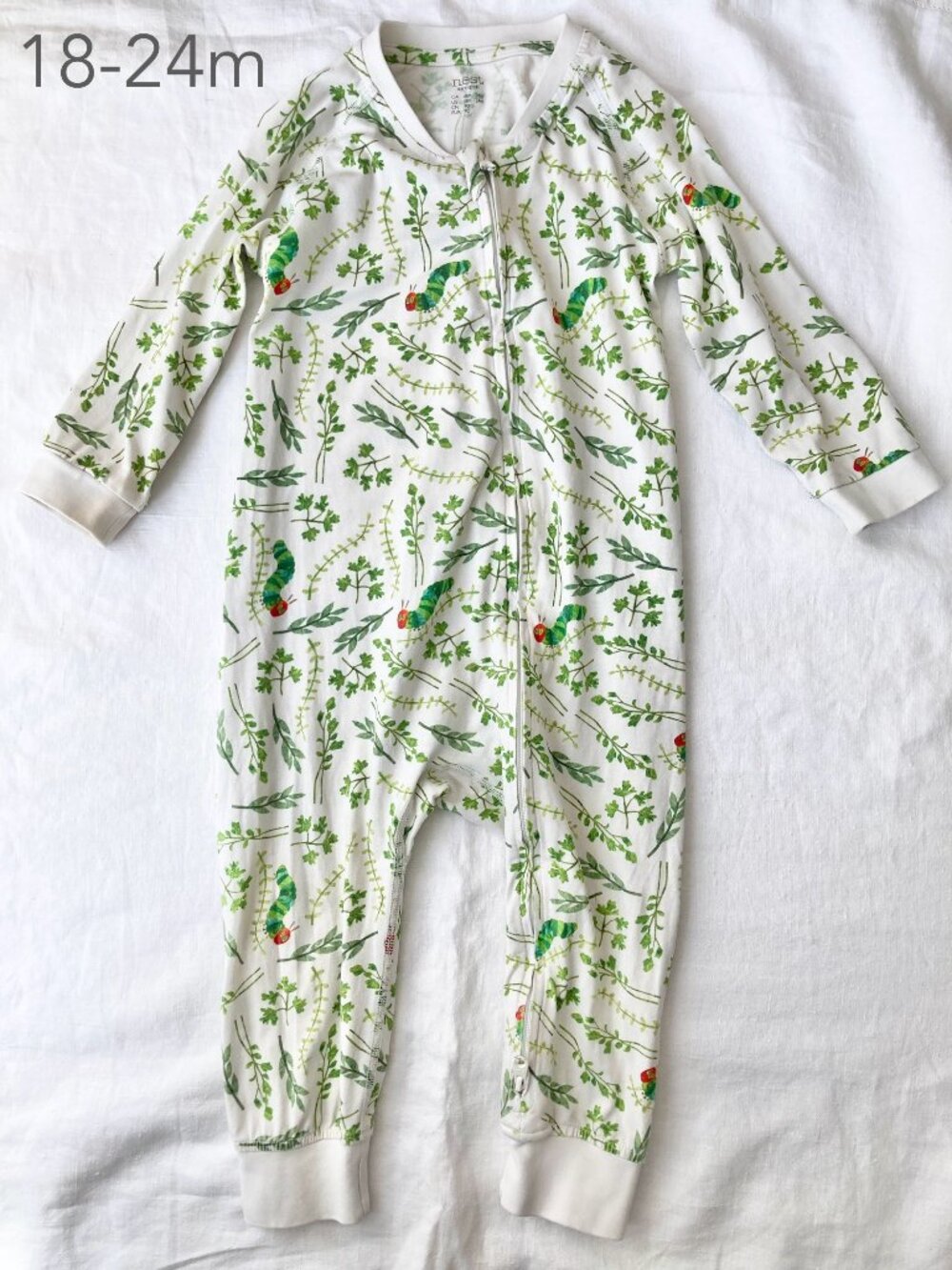💙2/$25 Nest Designs 18-24 Months Toddler Leaf Eric Carle Zipper Sleeper Spring